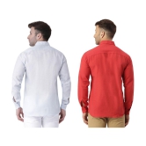 KLOSET By RIAG 100% Cotton Regular Fit Solids Full Sleeves Men's Casual Shirt - Red ( Pack of 2 ) - None