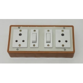 6A 2 Sockets (3 Pin Socket) & 2 Switch Extension Box with 6A Plug & 25m Wire