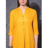 Mamoose Rayon Self Design Straight Womens Kurti - Yellow ( Pack of 1 ) - None