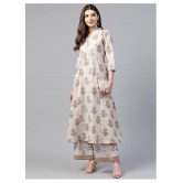 Divena - Off White Anarkali Cotton Womens Stitched Salwar Suit ( Pack of 1 ) - 5XL