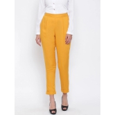 Oxolloxo Women Yellow Regular Fit Solid Trousers