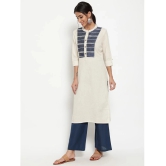 Antaran - White Cotton Blend Womens Straight Kurti ( Pack of 1 ) - None