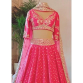 Real Mirror Work Pink Lehenga Design With Phantom Fabric