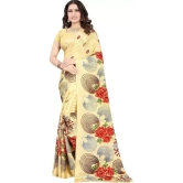 LEELAVATI - Yellow Crepe Saree With Blouse Piece ( Pack of 1 ) - Yellow