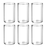 Treo By Milton Borosilicate Vector Glass Tumbler set of 6, 340ml Each, Transparent | Attractive | Microwave & Oven Safe| Light Weight | Glasses for Juices, Cold drinks, Water and Cocktails