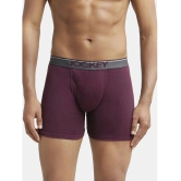 Jockey 8009 Men Super Combed Cotton Rib Solid Boxer Brief - Wine Tasting - None