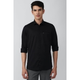 Men Black Slim Fit Solid Full Sleeves Casual Shirt