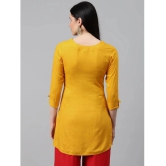 JC4U - Mustard Rayon Womens Straight Kurti ( Pack of 1 ) - None