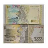 Indonesia 1000 & 2000 Rupiah Set of 2 Gem UNC