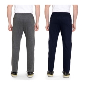 Zeffit Solid Men Navy, Grey Track Pants (Pack Of 2 ) - M