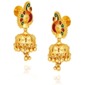 LUV FASHION Golden Jhumki Earrings ( Pack of 1 ) - Golden