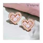 VIVASTRI Rose Gold Stud Earrings ( Pack of 1 ) - Rose Gold