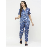 Smarty Pants - Teal Satin Womens Nightwear Nightsuit Sets ( Pack of 1 ) - None