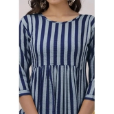 Kapadia Rayon Striped Nayra Womens Kurti - Navy ( Pack of 1 ) - None