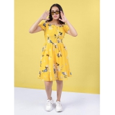 Naughty Ninos - Yellow Polyester Girls Off Shoulder Dress ( Pack of 1 ) - None