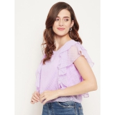 Women Lavender Ruffles Georgette Crop Top