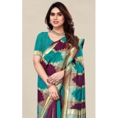 Om Shantam Sarees - Rama Banarasi Silk Saree With Blouse Piece ( Pack of 1 ) - Rama