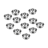 A & H ENTERPRISES - Sabzi Bowl /Katori Heavy Guage Stainless Steel Cereal Bowl 200 mL ( Set of 12 ) - Steel