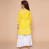 Arshia Fashions Yellow Cotton Blend Girls Kurta and Sharara Set ( Pack of 1 ) - None