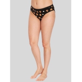 ILRASO - Black Cotton Printed Women's Bikini ( Pack of 1 ) - None