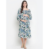 Oxolloxo Black & Blue Floral Maternity Midi Dress