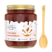 Farm Naturelle-Cinnamon Infused Wild Forest (Jungle) Honey/100% Pure/Natural/Un-Processed/Un-Heated/Lab Tested/Glass Bottle-850g+150gm Extra and a Wooden Spoon.