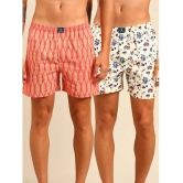 Joven Orange Cotton Mens Boxer- ( Pack of 2 ) - None