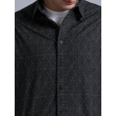 Premium Men Shirt, Relaxed Fit, Pure Cotton, Full Sleeve, Printed, Charcoal Grey-S / Charcoal Grey