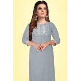 Kapadia - Grey Rayon Womens Straight Kurti ( Pack of 1 ) - None