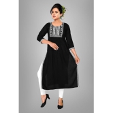 haya fashion - Black Rayon Women's Straight Kurti ( Pack of 1 ) - None