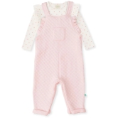 Juscubs Pink Cotton Dungarees For Baby Girl ( Pack of 2 ) - None