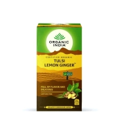 Organic India Green Tea Tulsi Green Tea Lemon Ginger Tea Bags 25 Pcs