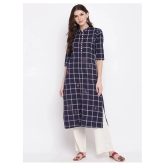 Vbuyz Navy Cotton Straight Kurti - 3XL