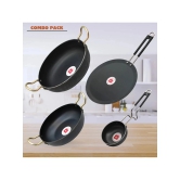 LAZYWINDOW Black Iron No Coating Cookware Sets ( Set of 4 )