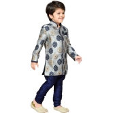 AJ Dezines - Grey Cotton Blend Boys Sherwani ( Pack of 1 ) - None