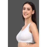 Jomferry Sports Cotton Bra Women | Gym Bra | Jogging Bra | White-XL