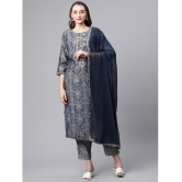 Divena - Blue Straight Chanderi Womens Stitched Salwar Suit ( Pack of 1 ) - None