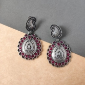 Trendy Silver Look Alike Oxidised Dangler Earrings For Women And Girl For Festive Season Diwali