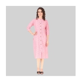 AKTIF 100% Cotton Solid Straight Womens Kurti - Pink ( Pack of 1 ) - None