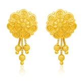 LUV FASHION Golden Danglers Earrings ( Pack of 1 ) - Golden