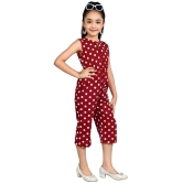 Arshia Fashions - Maroon Crepe Girls Capri Jumpsuit ( Pack of 1 ) - None