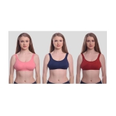 Elina Pack of 3 Cotton Non Padded Womens Everyday Bra ( Multicolor ) - None