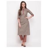 Vbuyz Grey Cotton Straight Kurti - XXL