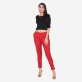 Women's Cotton Formal Trousers - True Red True Red 3XL