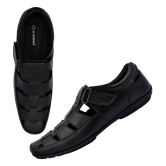 KATENIA Black Leather Sandals - None