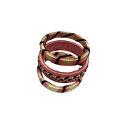 Set of 4 Pink and Gold Silk Thread Bangles