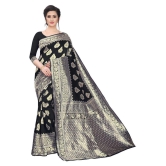 ofline selection Black Polycotton Saree - Single