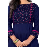 Vbuyz - Blue Rayon Womens Anarkali Kurti ( Pack of 1 ) - None