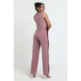 Skewed Formal Trousers-Wine Pink / M