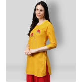 JC4U - Yellow Rayon Womens Straight Kurti ( Pack of 1 ) - L